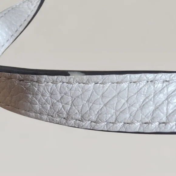 Michael Michael Kors Pebbled Leather Hobo Bag White Gold Tassel Crossbody - Picture 6 of 11